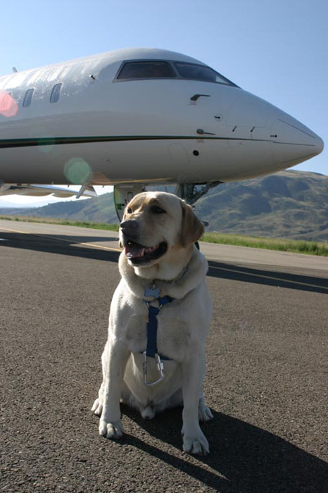 In front of a Global Express in Kremmling, CO